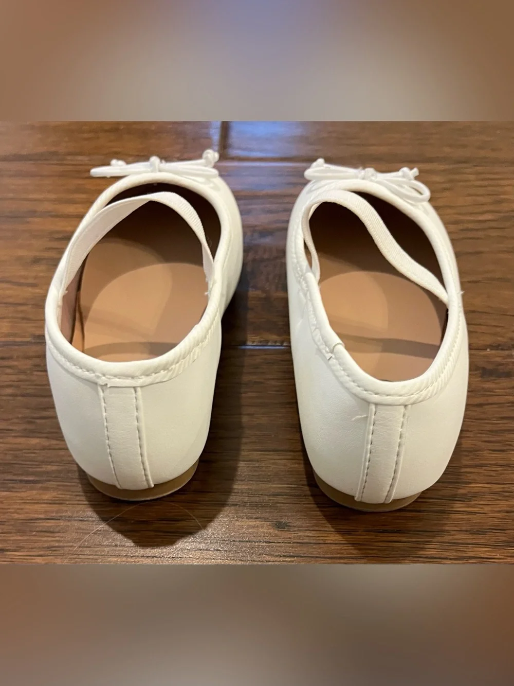 Wonder Nation Girls' White Mary Jane Flats with Bow Size 5